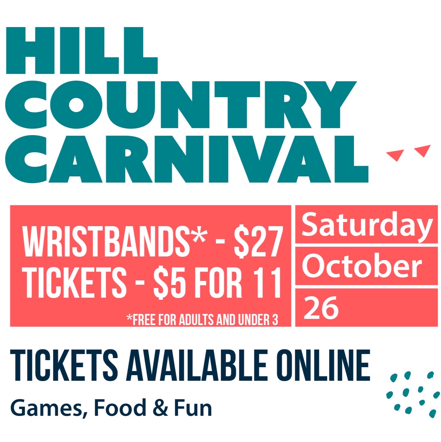 Carnival - Tickets & Wristbands Available NOW! - Hill Elementary