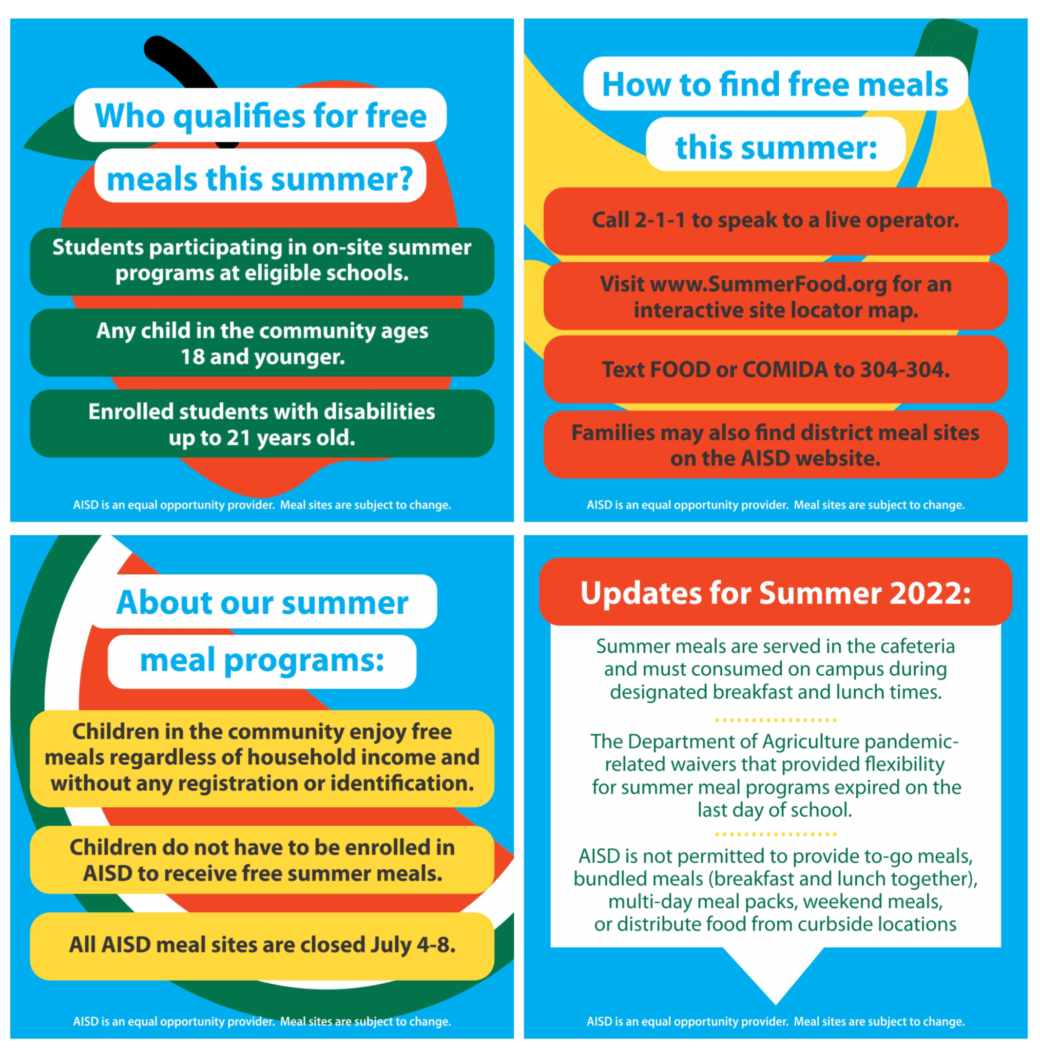 Free Summer Meals Hill Elementary